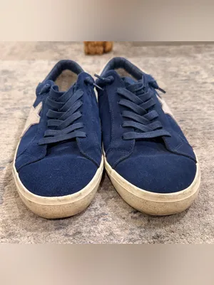 Ladies Vintage Havana Navy Suede Low-Top Sneakers thumbnail 5