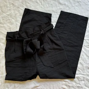 Lost + Wander Womens Bloody Mary Black Cropped Belted Wide Leg Pants Medium‎ thumbnail 2