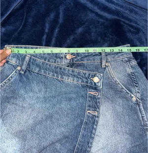 FREE PEOPLE Wynne Denim Mini Skirt in Cornflower Blue Size 28 New NWOT Wrap thumbnail 6
