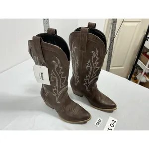 Womans Rollda Collection Pullon Midcalf Western Boots 6 Brown Embroidered Nwd thumbnail 3