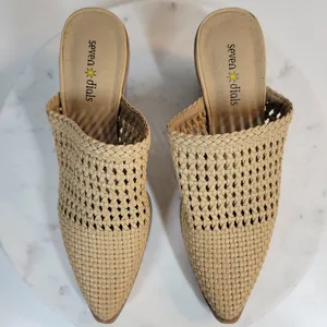 Seven Dials Womens Mule Heels 8 Brown‎ Cognac Woven Quinton Pointed Toe Clogs thumbnail 10