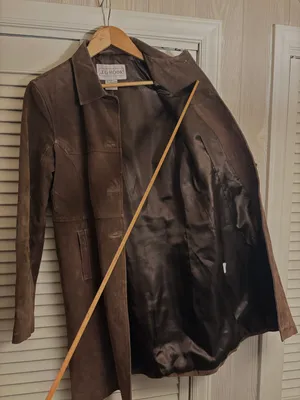 JG HOOK *VINTAGE*1990s* DARK BROWN SUEDE COAT Size M thumbnail 5