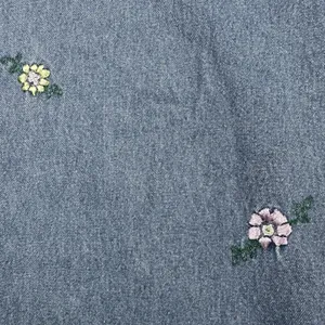 Vtg Mountain Lake Casuals Dress Womens Small Blue Denim Floral Maxi Jumper thumbnail 5