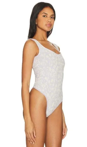 NWT Free People X Intimately FP Clean Lines Printed Bodysuit Sleeveless ribbed t thumbnail 2