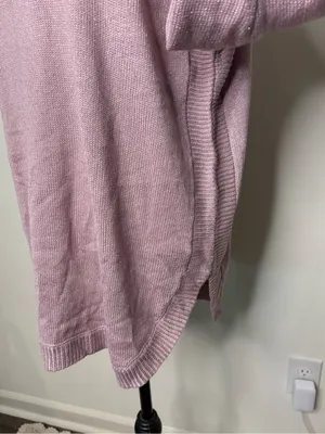 NWT Soho New York & Company Pink Metallic Cold Shoulder Tunic Sweater L thumbnail 5