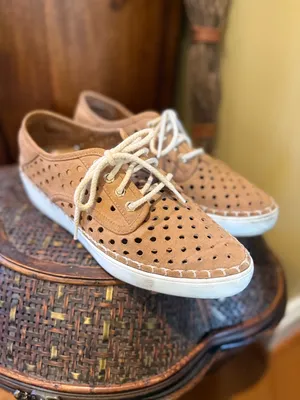 Dr. Scholl's Perforated Suede Lace-Up - Brown Orignal Comfort Shoes thumbnail 2
