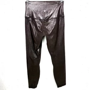 Lululemon Align High Rise Pants 25" Shine Nulu Radiate Foil French Press Size 6 thumbnail 6