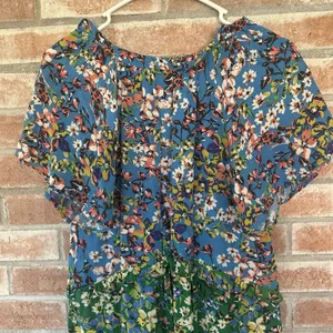 Anthropologie Robin Tiered Floral Flutter Sleeve Dress XS Garden Cottagecore thumbnail 9