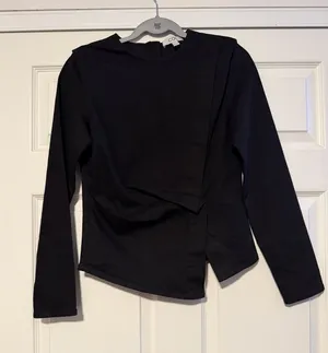 COS Asymmetrical‎ Structured Denim Black Long Sleeve Top Artsy thumbnail 1