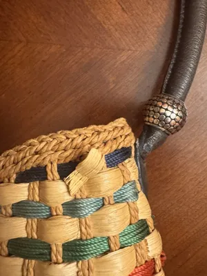 Brighton, Straw and Red Leather Shoulder Bag thumbnail 7