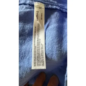 Free-Est Blue 100% Linen Sleeveless Button Front Dress Large thumbnail 5