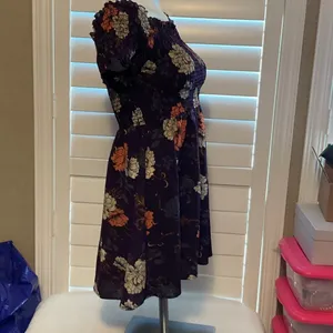 Timing Floral Mini Dress - Purple and Orange thumbnail 3