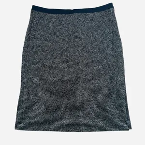 Boden Pencil Skirt Women 14L Navy‎ Blue Textured Cotton Blend Knee Length T0100 thumbnail 1