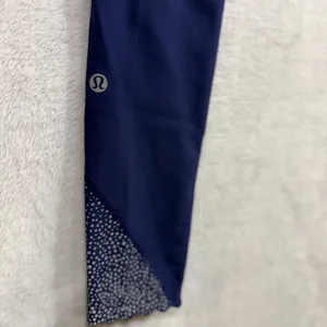 Lululemon XS Tight Stuff Navy Blue Reflective‎ Running Night Ankle Legging Gym thumbnail 5