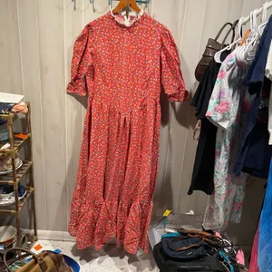 Cute strawberry shortcake prairie milkmaid handmade lace collar maxi dress thumbnail 10