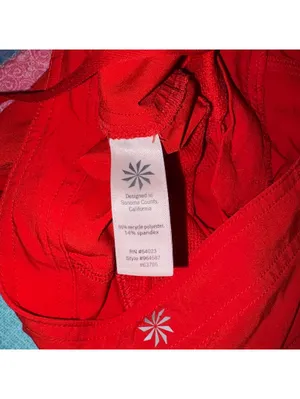 Athleta Woman’s Size 2 Red Athletic Shorts Workout Running, Casual Elastic thumbnail 8