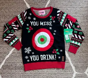 Tipsy Elves Women's Drinking Game Ugly Christmas Sweater Sz M thumbnail 1