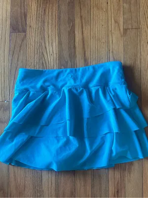 JoyLab Bright Teal Ruffled Skater Skirt Size M Flowy Flare Athleisure thumbnail 4