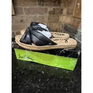 Sam‎ Edelman Abbene black leather slip-on espadrille sandals Size 7 thumbnail 4