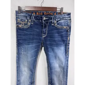 Rock Revival Women's 29 Blue Jeans Patia Straight Crop Embellished‎ thumbnail 8