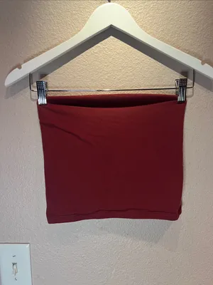 John Galt Brandy Melville Women’s Burgundy Tube Top Size XS or Small thumbnail 2