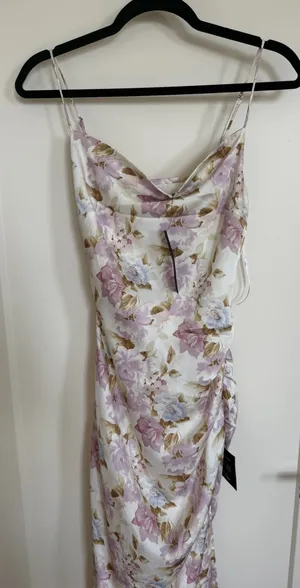 Lulus NWT Floral Midi Dress With Slit thumbnail 1