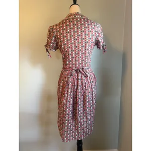 Y2K Polka Dot Wrap Dress Short Sleeve Retro Rockabilly Cotton colorful dainty S thumbnail 4