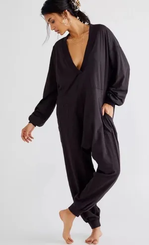Free People Intimately Just Because Jumpsuit Onesie in Charcoal gray thumbnail 1
