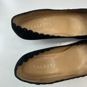 Talbots Black Suede Scalloped‎ Wedge Heel Pumps Shoes Women's Size 6.5 thumbnail 6