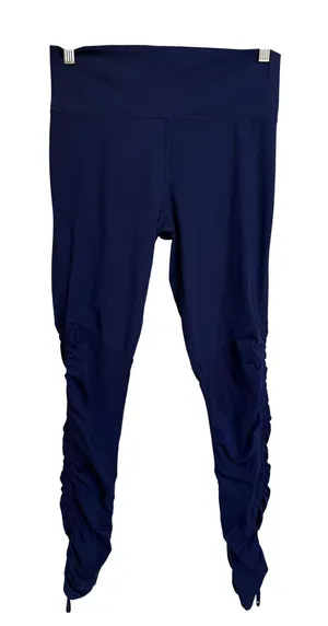 Fabletics‎ Navy Blue Ruched High Waisted Performance Leggings Yoga Size Large thumbnail 1