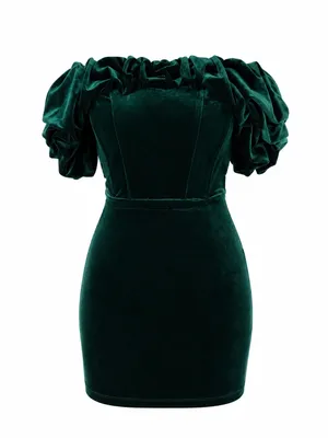 Windsor Emerald Green Velvet Ruffle Mini Dress XS NWT thumbnail 2