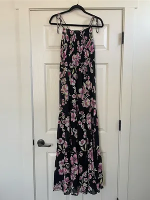 Women’s Free People Intimately Garden Party Floral Print Maxi Dress Black Size M thumbnail 4