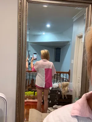 pink linen top Size M thumbnail 2