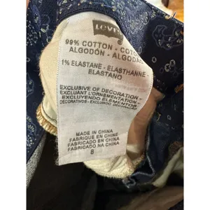 Levi's Distressed‎ Straight Leg Jeans with Artistic Ripped Detail Medium Wash thumbnail 8