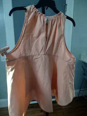 Free people Peach Striped Ruffle Neck Flowy Top thumbnail 5