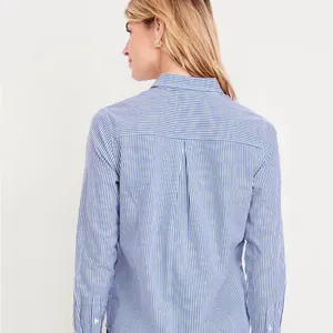 Old Navy Blue and White Striped Button Down Shirt | Women’s Size Small thumbnail 9
