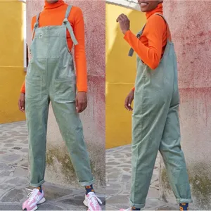 Lucy & Yak Corduroy Overalls Women US 2 Green Excellent Organic Cotton Dungarees thumbnail 2