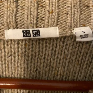Uniqlo Women 6 Sleeveless Cardigan Vest Cable Knit Button Up‎ Grandpa Chunky thumbnail 2