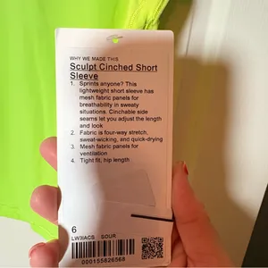 Lululemon Sculpt Cinched Short-Sleeve Shirt NWT Sour Grape Sz 6 retails $78 thumbnail 5