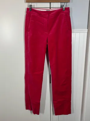 J. Crew Full Length Kate Straight Leg Holiday Pants In Stretch Velvet‎ Size 0 thumbnail 2