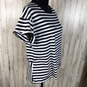 Derek Lam 10 Crosby Asymmetrical Stripe Tee Shirt thumbnail 4