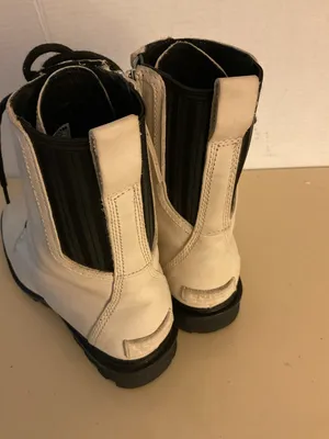 Sorel Women's off White leather Lace-Up Combat Boots with Black Laces 8 thumbnail 5