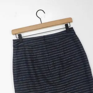 MADEWELL Wool Gray‎ Striped Mini Skirt Academia Collegiate Faux Wrap Size 4 thumbnail 7