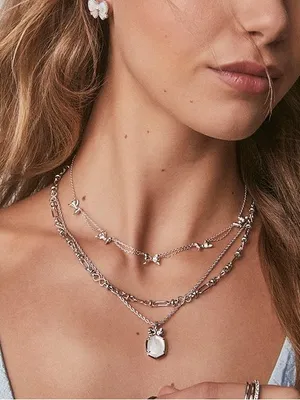 Kendra Scott Bow Strand Collar Necklace Silver Color thumbnail 7
