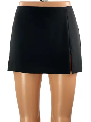 Amanda Uprichard Women's Black High Waisted Mini Skirt Skort Shorts Size XS thumbnail 1