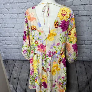 H&M puff sleeve empire waist dress size large thumbnail 9