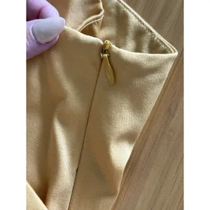 Elliatt Cassini One Shoulder Dress Size Medium Yellow Turmeric Draped Midi Satin thumbnail 7
