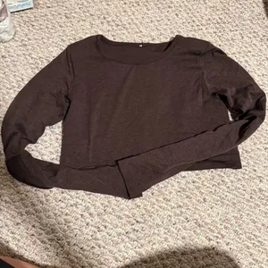 Lululemon Ebb to Street Long Sleeve Shirt French Press Brown- Size 12 thumbnail 3