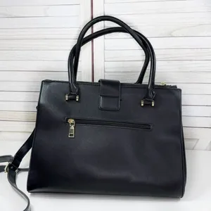La Terre Multi Compartment Satchel Bag Handbag Purse Black‎ Large thumbnail 4