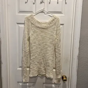 VTG Unionbay Womens Cream Loose Knit Long Sleeve Ramie Blend‎ Sweater Size Large thumbnail 2